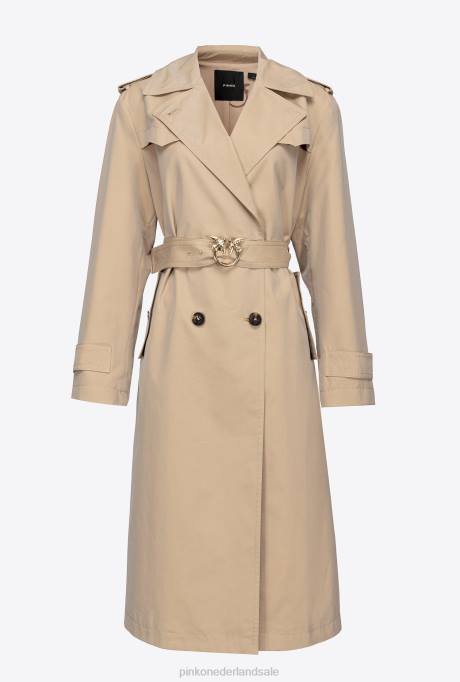 jassen | L488831 trenchcoat met tortelduifjes gesp Pinko safari-beige