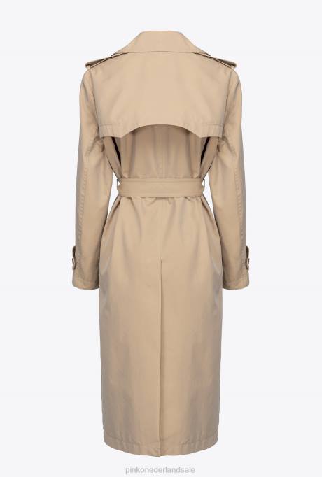 jassen | L488831 trenchcoat met tortelduifjes gesp Pinko safari-beige