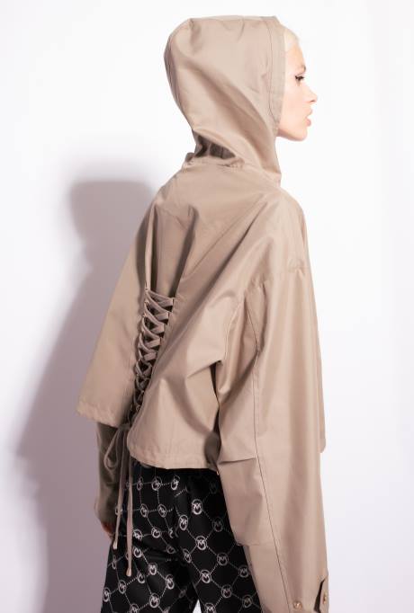 jassen | L488842 korte parka met vetersluiting Pinko boa