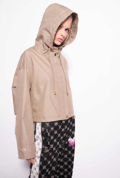 jassen | L488842 korte parka met vetersluiting Pinko boa