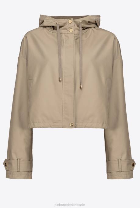 jassen | L488842 korte parka met vetersluiting Pinko boa