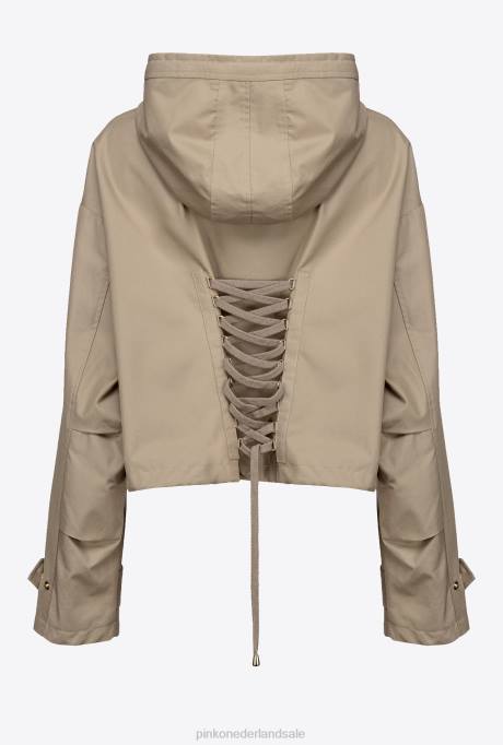 jassen | L488842 korte parka met vetersluiting Pinko boa