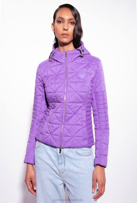 jassen | L488843 licht donsjack met logopatch Pinko lavendel lila