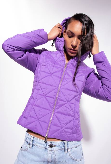 jassen | L488843 licht donsjack met logopatch Pinko lavendel lila