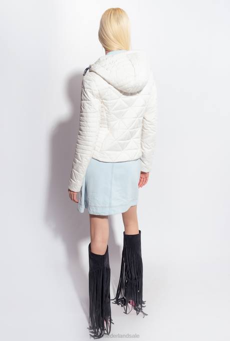 jassen | L488844 licht donsjack met logopatch Pinko zijde wit