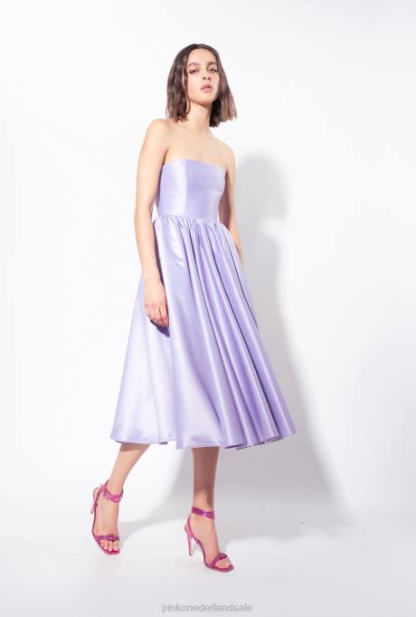 halflange jurken | L48843 hertogin midi-jurk Pinko lila - donkere sorbet