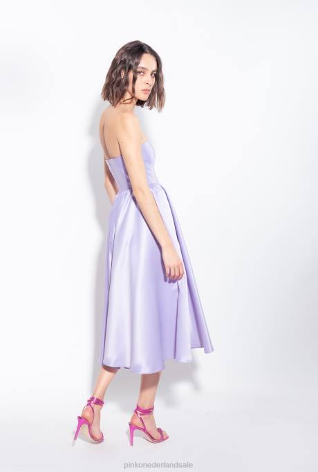 halflange jurken | L48843 hertogin midi-jurk Pinko lila - donkere sorbet