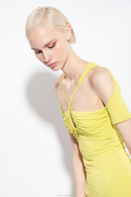 halflange jurken | L4884 vloeiende jersey midi-jurk Pinko groen - solfatara