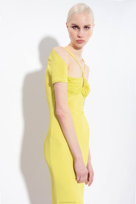 halflange jurken | L4884 vloeiende jersey midi-jurk Pinko groen - solfatara