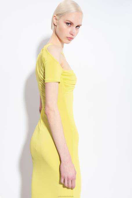 halflange jurken | L4884 vloeiende jersey midi-jurk Pinko groen - solfatara