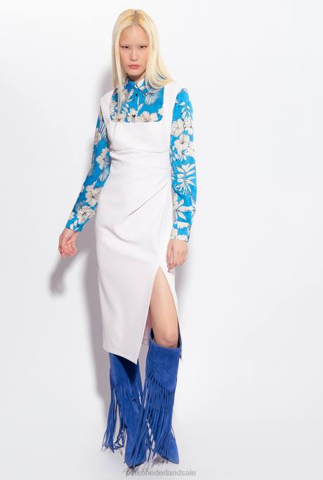 halflange jurken | L48877 midi-jurk met split Pinko wolk roze