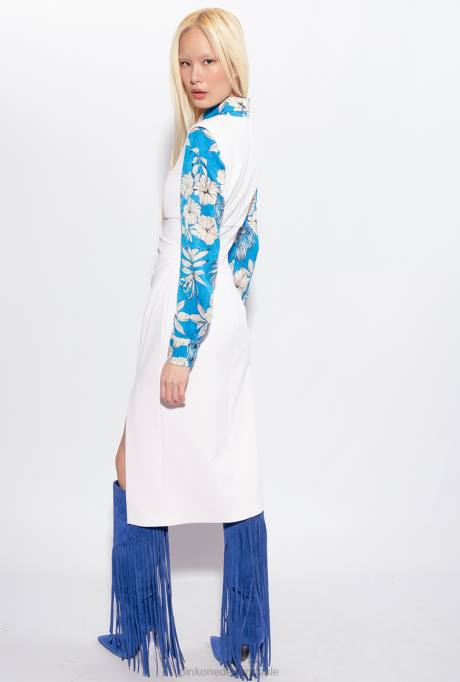 halflange jurken | L48877 midi-jurk met split Pinko wolk roze