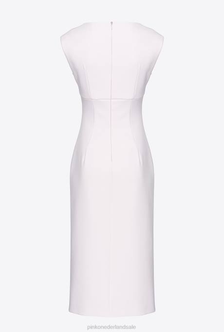 halflange jurken | L48877 midi-jurk met split Pinko wolk roze