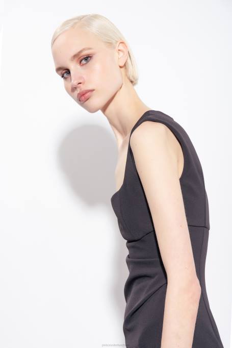 halflange jurken | L48879 midi-jurk met split Pinko limousine zwart