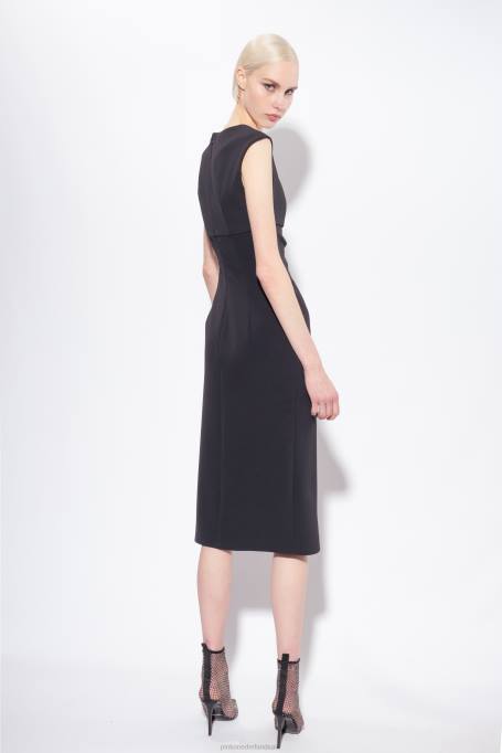 halflange jurken | L48879 midi-jurk met split Pinko limousine zwart