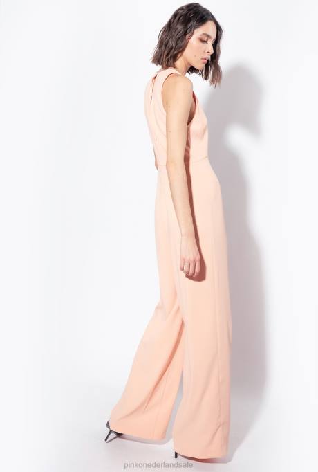 jumpsuits en tuinbroeken | L488107 jumpsuit met bloem broche Pinko stoffig roze