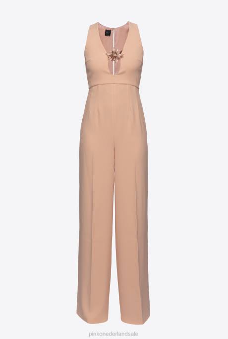 jumpsuits en tuinbroeken | L488107 jumpsuit met bloem broche Pinko stoffig roze