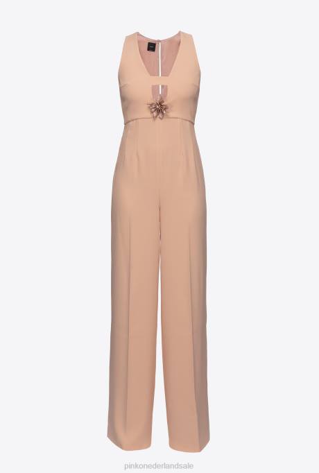 jumpsuits en tuinbroeken | L488107 jumpsuit met bloem broche Pinko stoffig roze