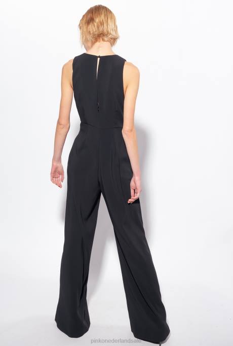 jumpsuits en tuinbroeken | L488108 jumpsuit met bloem broche Pinko limousine zwart