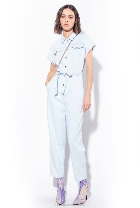 jumpsuits en tuinbroeken | L488129 jumpsuit van licht spijkerstof Pinko lichte bleekwas
