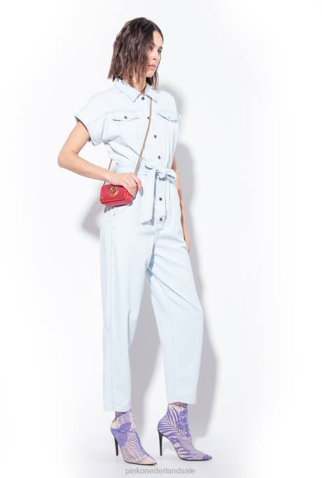 jumpsuits en tuinbroeken | L488129 jumpsuit van licht spijkerstof Pinko lichte bleekwas