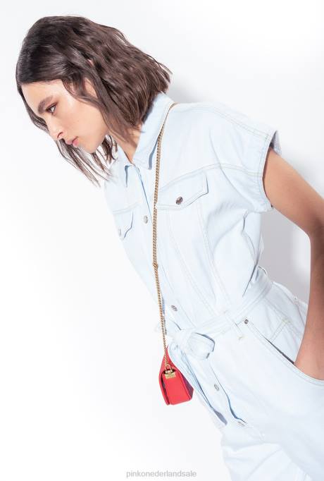 jumpsuits en tuinbroeken | L488129 jumpsuit van licht spijkerstof Pinko lichte bleekwas