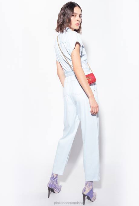 jumpsuits en tuinbroeken | L488129 jumpsuit van licht spijkerstof Pinko lichte bleekwas