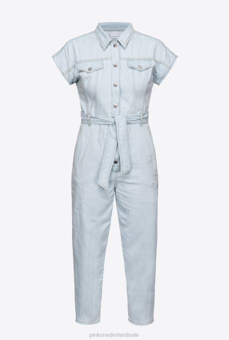 jumpsuits en tuinbroeken | L488129 jumpsuit van licht spijkerstof Pinko lichte bleekwas