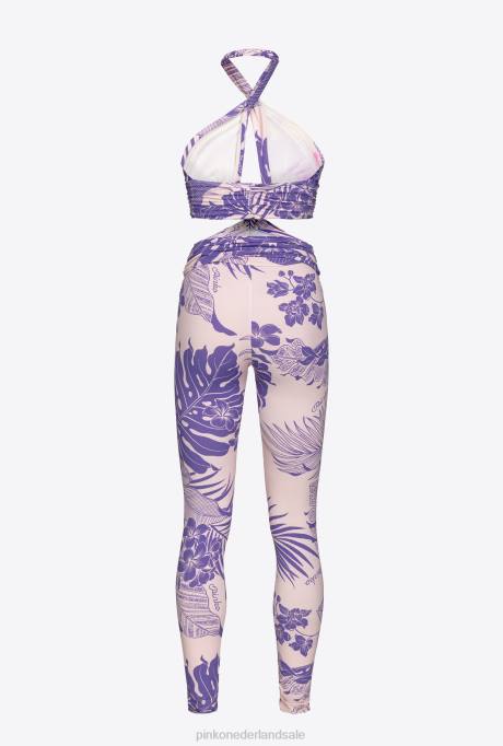 jumpsuits en tuinbroeken | L488130 getailleerde jumpsuit met bloemenprint Pinko nude/paars