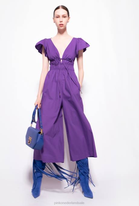 jumpsuits en tuinbroeken | L488151 jumpsuit van popeline katoen Pinko trots paars