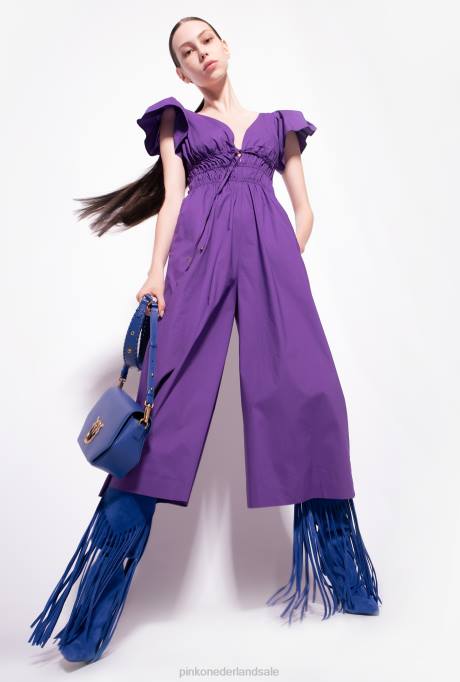 jumpsuits en tuinbroeken | L488151 jumpsuit van popeline katoen Pinko trots paars