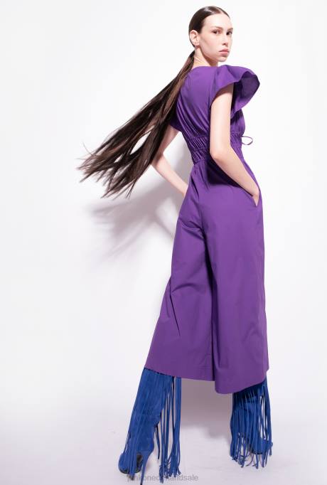 jumpsuits en tuinbroeken | L488151 jumpsuit van popeline katoen Pinko trots paars