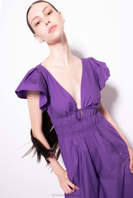 jumpsuits en tuinbroeken | L488151 jumpsuit van popeline katoen Pinko trots paars