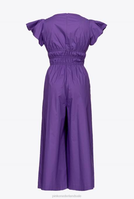 jumpsuits en tuinbroeken | L488151 jumpsuit van popeline katoen Pinko trots paars