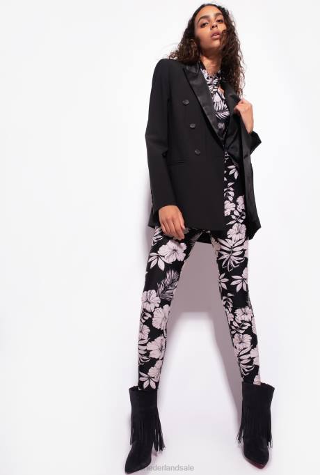 jumpsuits en tuinbroeken | L488160 Slim-fit jumpsuit met grafische bloemen Pinko zwart/boter