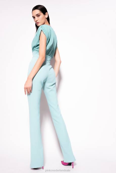 jumpsuits en tuinbroeken | L48824 jumpsuit met splitten Pinko nijl blauw