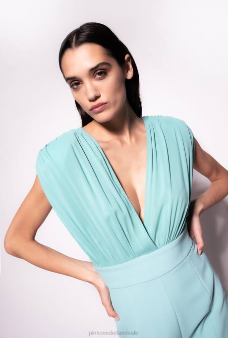 jumpsuits en tuinbroeken | L48824 jumpsuit met splitten Pinko nijl blauw