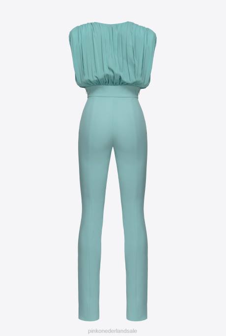jumpsuits en tuinbroeken | L48824 jumpsuit met splitten Pinko nijl blauw