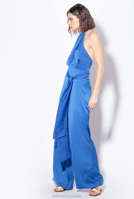 jumpsuits en tuinbroeken | L4887 lichte jumpsuit met sjerp Pinko blauw