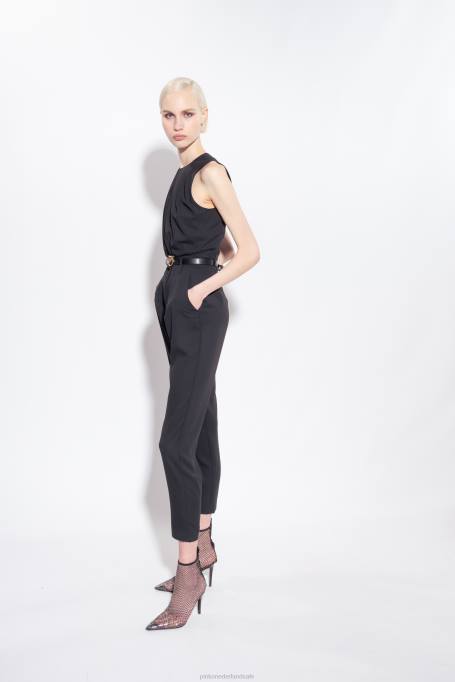 jumpsuits en tuinbroeken | L48884 jumpsuit met uitsparing aan de voorkant Pinko limousine zwart