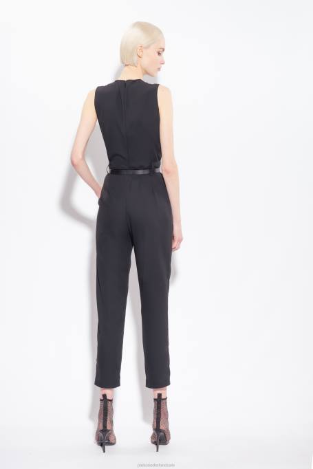 jumpsuits en tuinbroeken | L48884 jumpsuit met uitsparing aan de voorkant Pinko limousine zwart