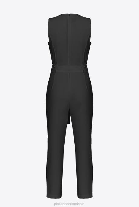 jumpsuits en tuinbroeken | L48884 jumpsuit met uitsparing aan de voorkant Pinko limousine zwart