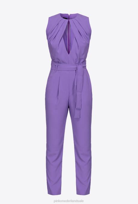 jumpsuits en tuinbroeken | L48885 jumpsuit met uitsparing aan de voorkant Pinko lavendel lila