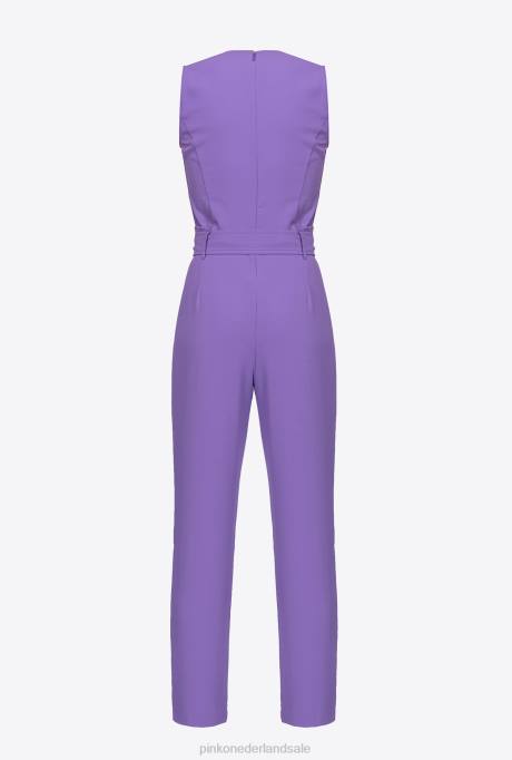 jumpsuits en tuinbroeken | L48885 jumpsuit met uitsparing aan de voorkant Pinko lavendel lila