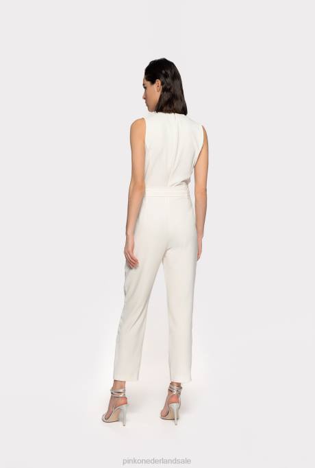 jumpsuits en tuinbroeken | L48886 jumpsuit met uitsparing aan de voorkant Pinko zijde wit