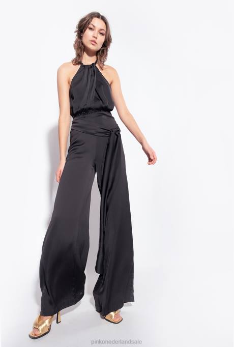 jumpsuits en tuinbroeken | L4888 lichte jumpsuit met sjerp Pinko limousine zwart