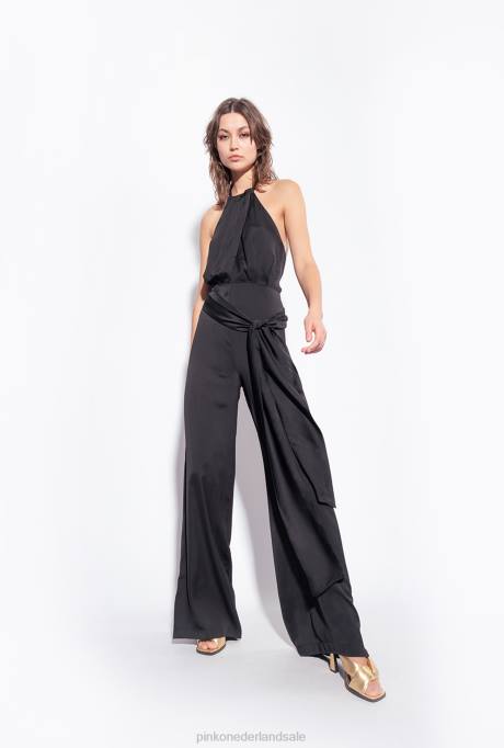 jumpsuits en tuinbroeken | L4888 lichte jumpsuit met sjerp Pinko limousine zwart