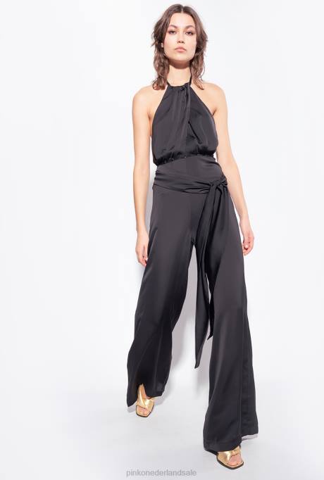 jumpsuits en tuinbroeken | L4888 lichte jumpsuit met sjerp Pinko limousine zwart
