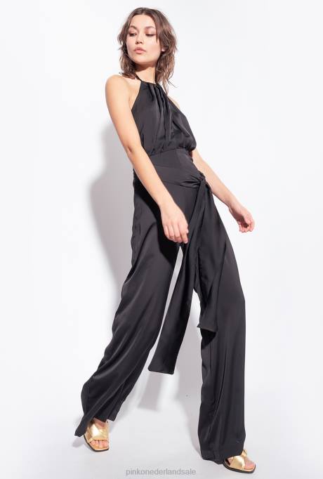 jumpsuits en tuinbroeken | L4888 lichte jumpsuit met sjerp Pinko limousine zwart