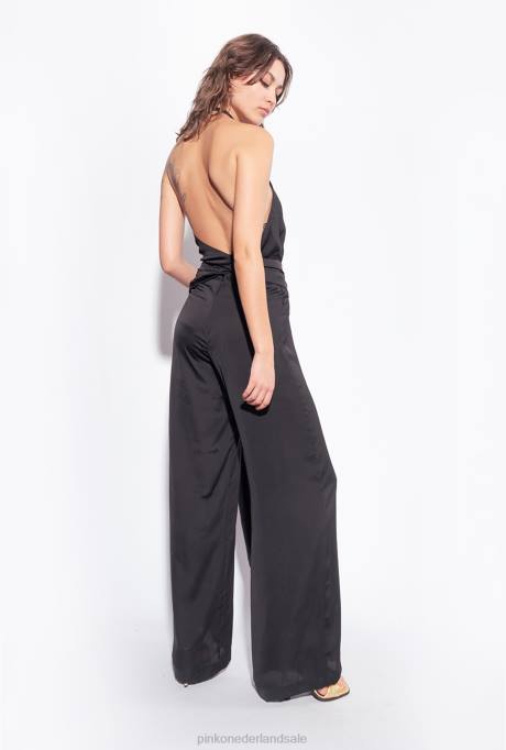 jumpsuits en tuinbroeken | L4888 lichte jumpsuit met sjerp Pinko limousine zwart
